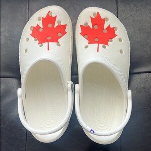 Brand New Canada Maple Leaf Crocs size 8